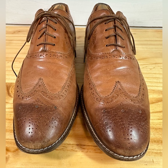 Cole Haan Brown Leather Wingtip Oxford Shoes Size 11 - Picture 2 of 11